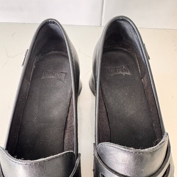 Camper Women’s Kiara Block Heeled Leather Loafers - Picture 5 of 8